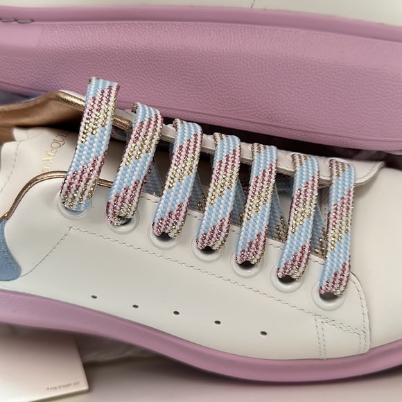 McQueen GENDER REVEAL SIZE 38.5 & 40 PINK BLUE LARRY WHITE - Picture 2 of 6